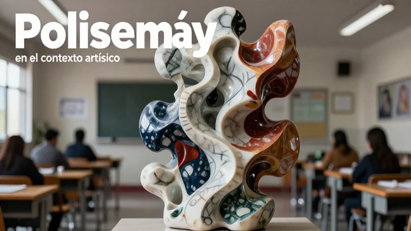 Escultura de mármol abstracta representando la polisemia