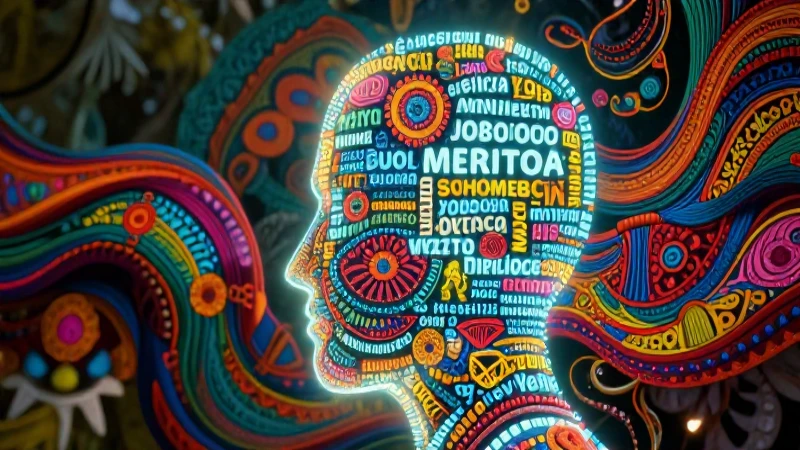 Silueta de cabeza con patrones culturales dinámicos