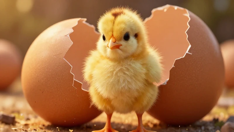 Pollito saliendo del huevo