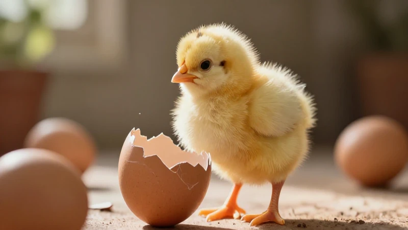 Pollito nace del huevo
