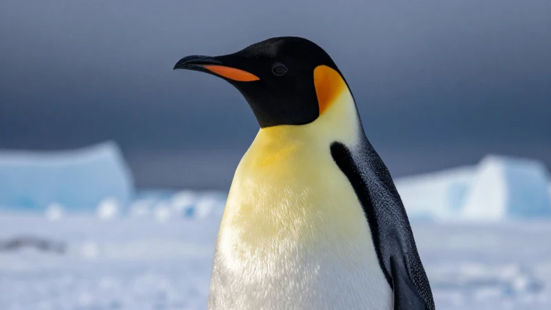 Pingüino imperial majestuoso en hielo antártico