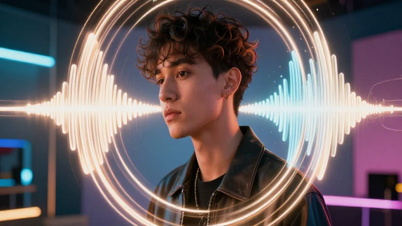 Pop: Definición, Concepto y Referentes Clave en la Música 10 Artista musical vibrante en estudio moderno y dinámico