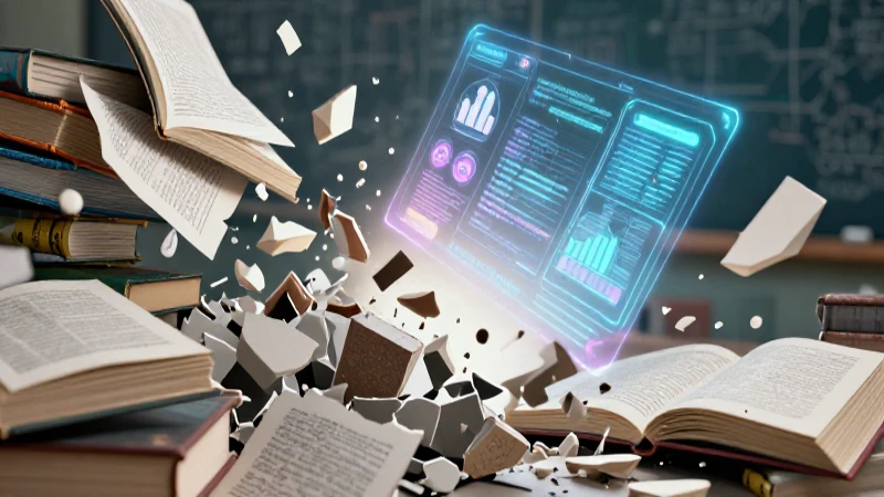 Conoce los beneficios del enfoque educativo actual en libros de texto innovadores 3 Metáfora visual de libros rotos y aprendizaje moderno