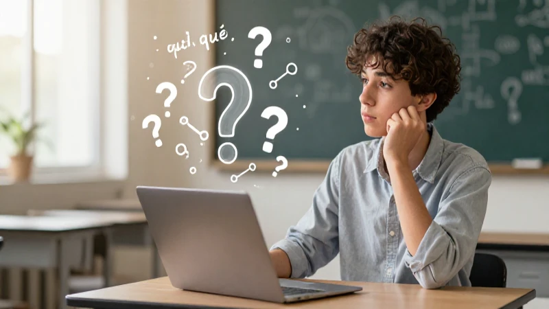 Estudiante aprende gramática con ilustración digital