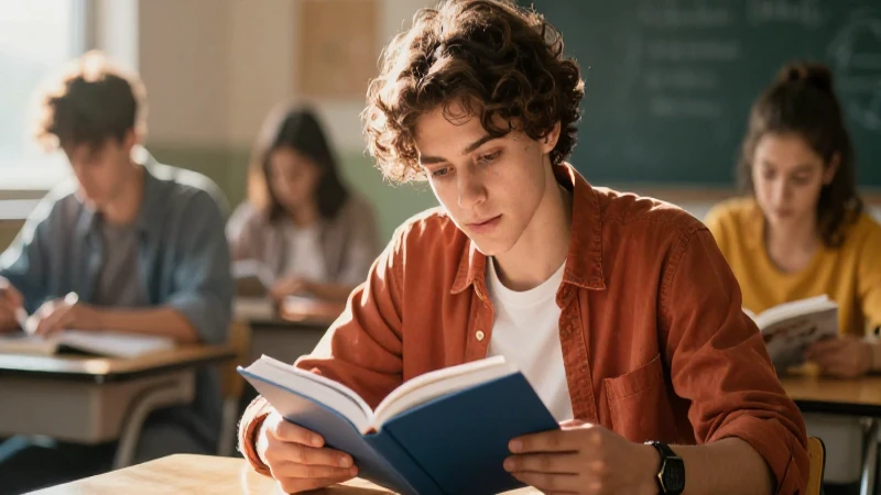 Por un Chile que lee: Fomentando la lectura en la sociedad 4 Estudiante concentrado leyendo con luz cálida