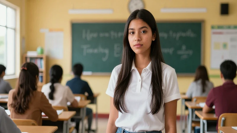 Estudiante mexicano entusiasta en clase con normas de calidad