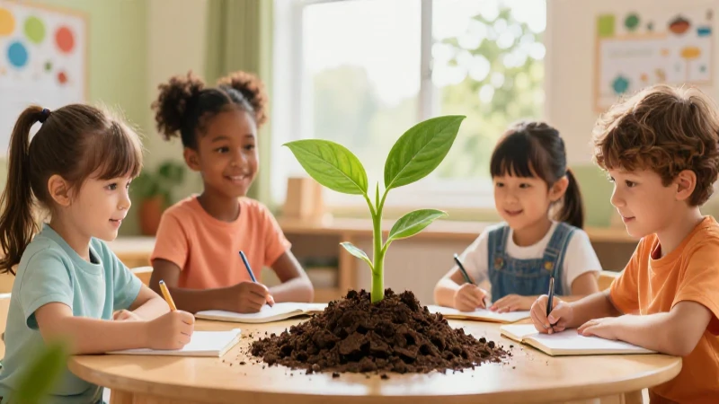 Niños diversos creciendo en un entorno vibrante
