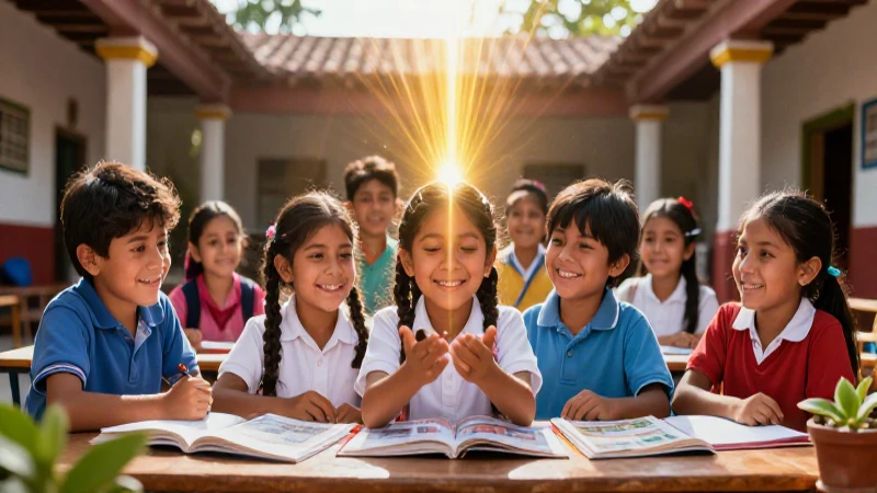 Alegría y crecimiento escolar vibrante en México