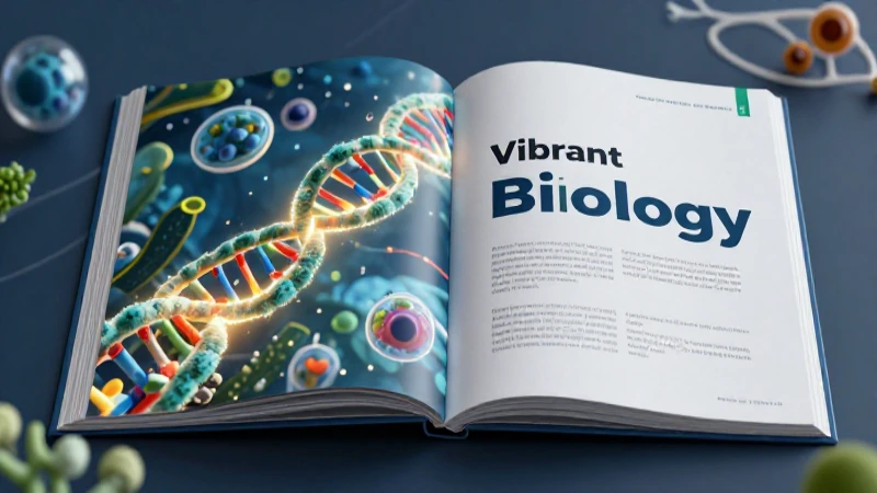 Libro de biología vibrante y profesional con diseño moderno
