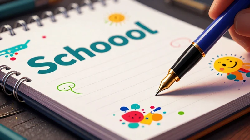 Ilustración educativa vibrante en un cuaderno abierto