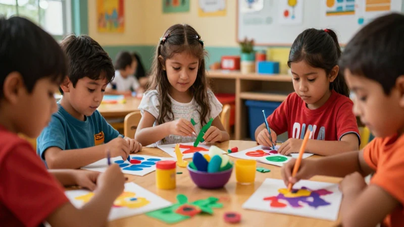 Niños mexicanos creativos con arte vibrante
