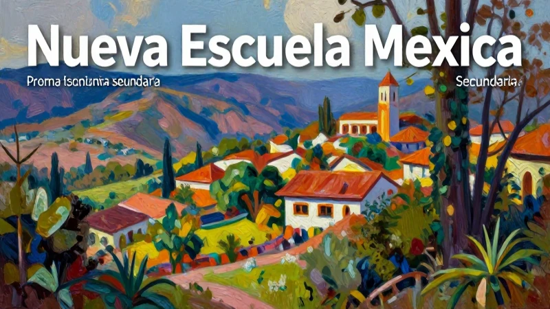Vibrante óleo de paisaje mexicano educativo