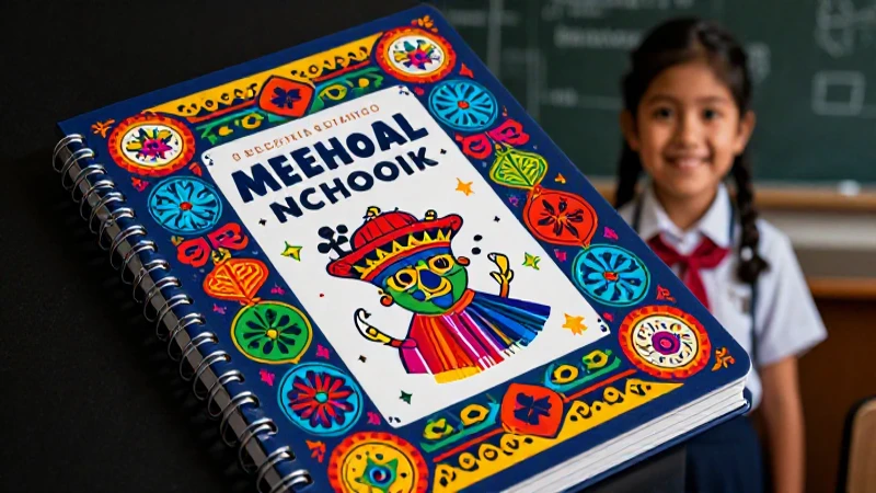 Cubierta artística vibrante con motivos culturales mexicanos