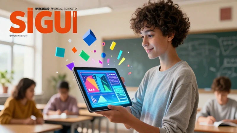 Estudiante diseña arte digital en aula moderno