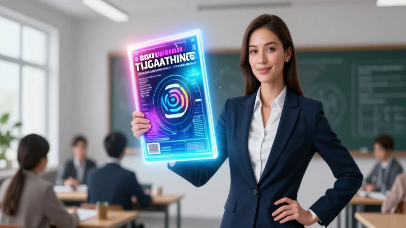 Portafolio docente: pasos prácticos para tu éxito educativo 3 Educador profesional con portafolio digital vibrante