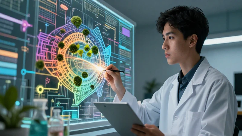 Ilustración vibrante de ciencia y educación