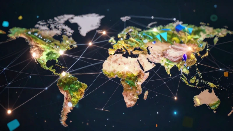 Qué son la posmodernidad, sus características y la globalización 6 Red digital vibrante con estética profesional