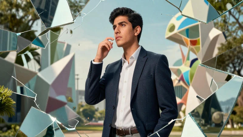 Joven intelectual moderno con estética conceptual mexicana