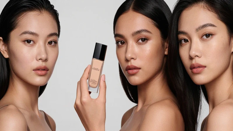 Conoce la Conoce potencia de igual base: secretos revelados 4 Mujer radiante sostiene elegante envase de maquillaje