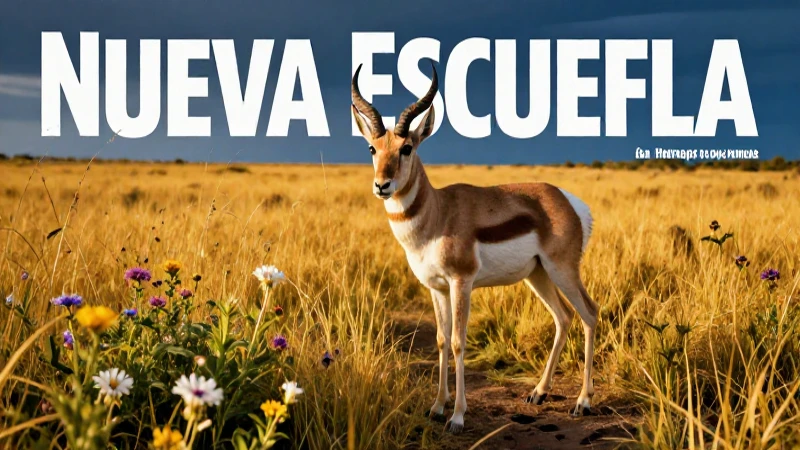 Pronghorn majestuoso en pradera dorada con estilo mexicano