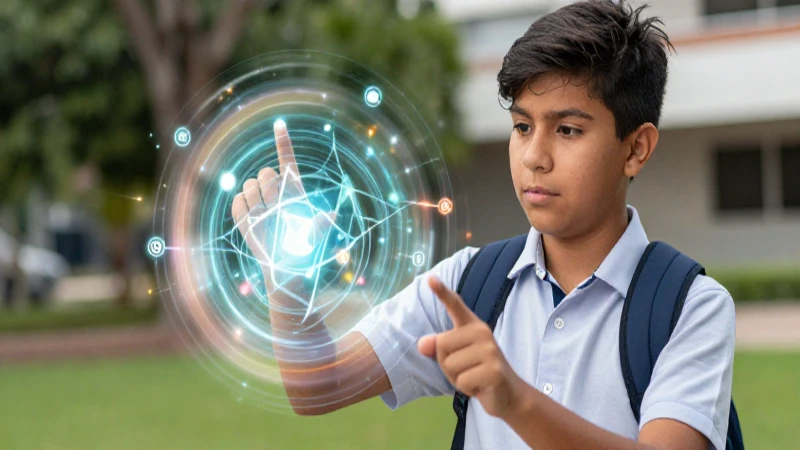 Joven estudiante mexicano con concepto abstracto y dinámico