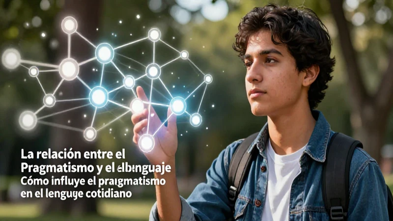 Cómo influye el pragmatismo en el lenguaje cotidiano 3 Joven estudia pragmatismo con diseño vibrante