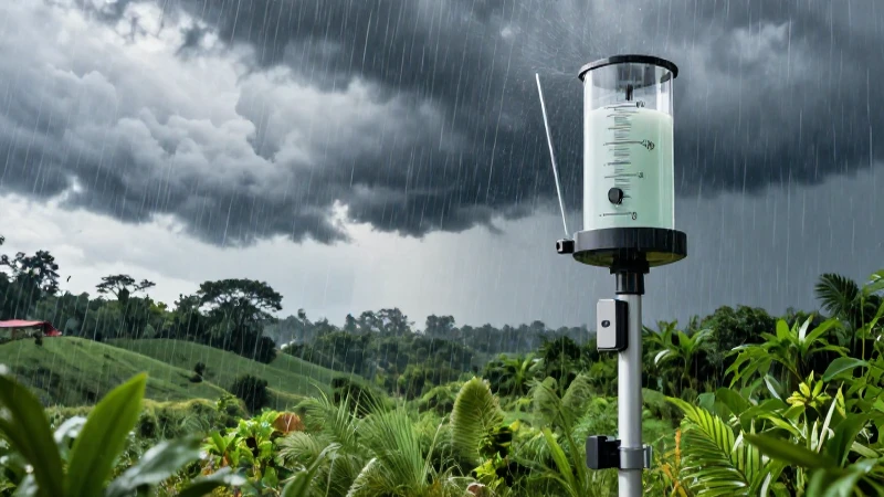 Lluvias intensas sobre paisaje mexicano