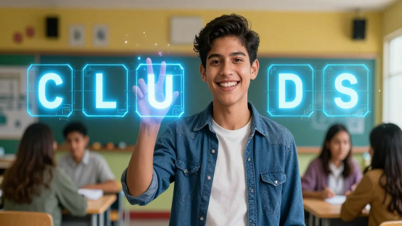 Estudiante mexicano alegre transforma bloques digitales