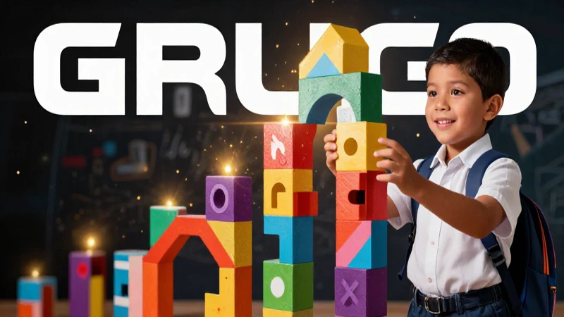 Niño mexicano con bloques lingüísticos vibrantes