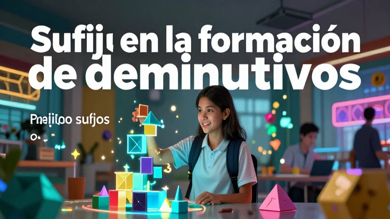 Ilustración educativa atractiva sobre sufijos y morfología