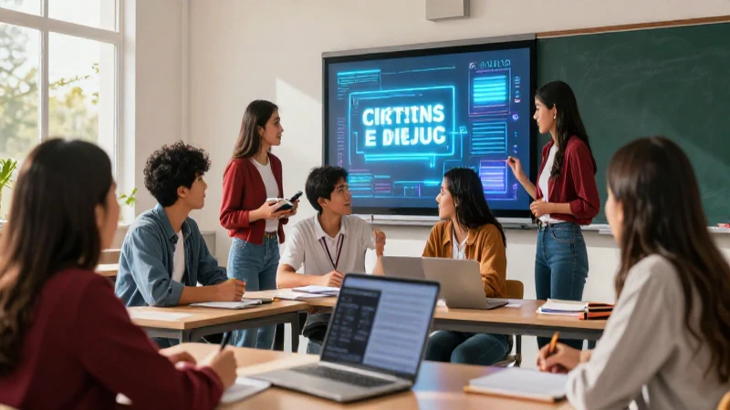 Estudiantes mexicanos colaboran en entorno educativo moderno