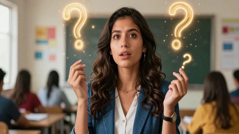 Docente mexicano profesional rodeado de ideas brillantes