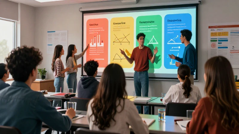 Ilustración vibrante de estudiante mexicano con datos