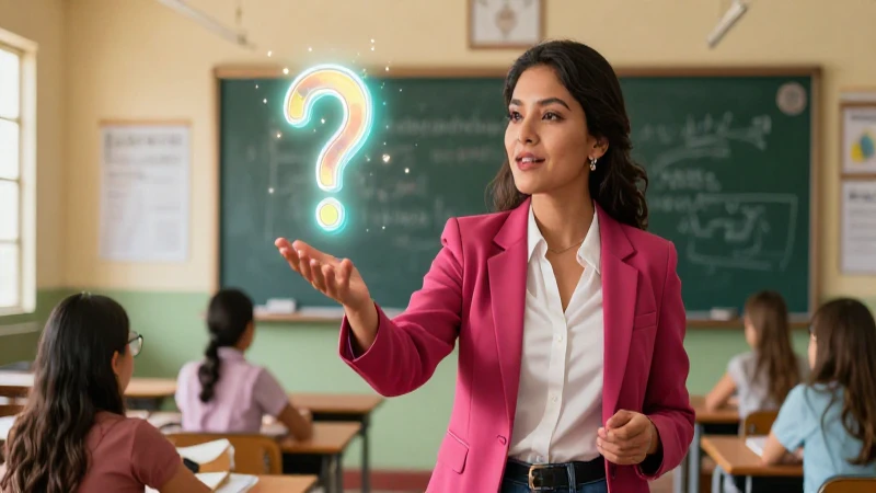 Educadora mexicana en moderna aula