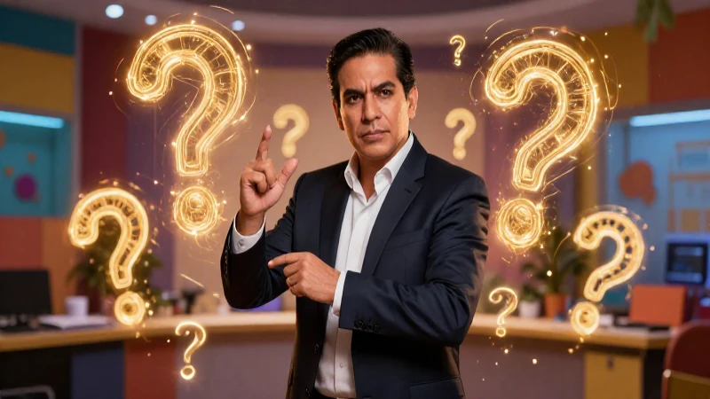 Educador mexicano dinámico rodeado de energía abstracta