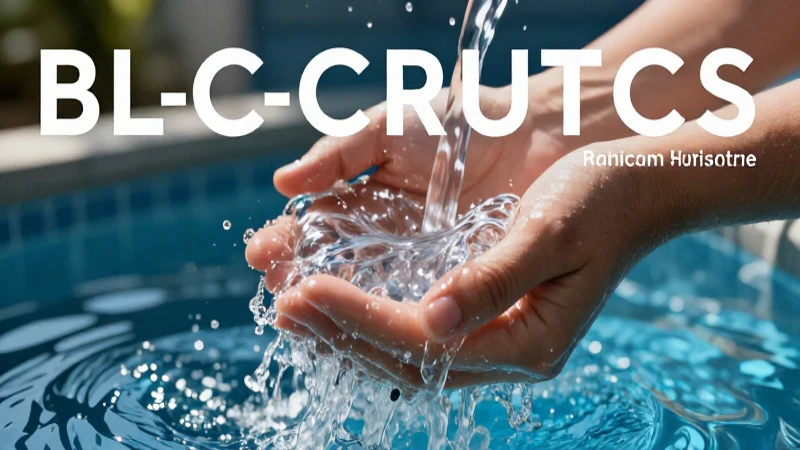 Manos sostienen agua azul pura en arte realista