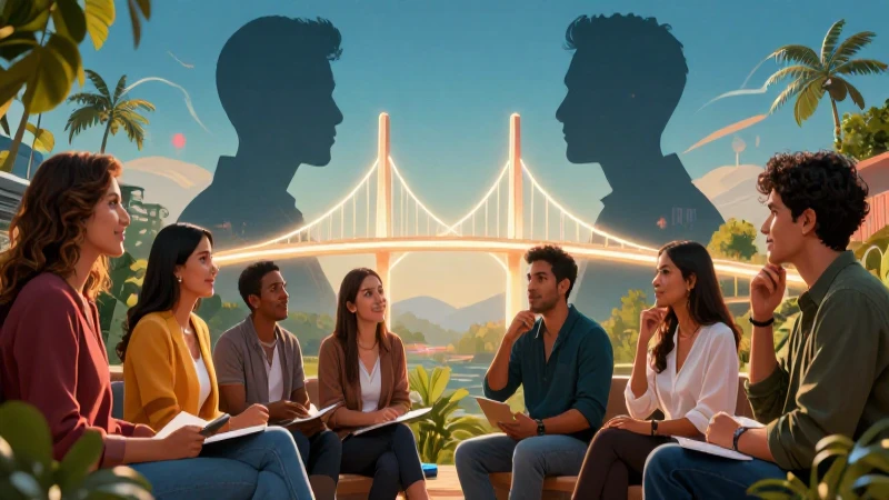 Ilustración vibrante de jóvenes mexicanos aspiracionales