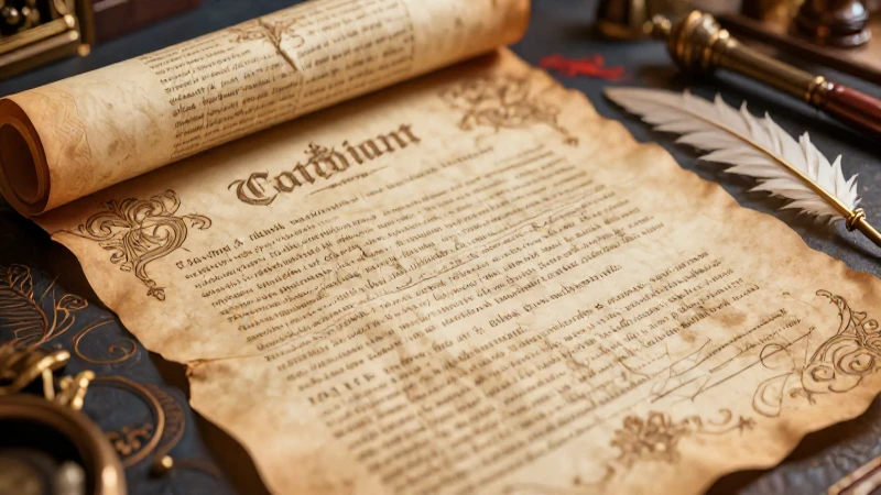 Preliminares: Definición y Concepto Explicado Completamente 6 Pergamino de tratado antiguo, realismo histórico de lujo
