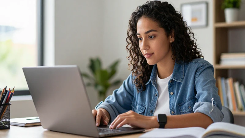 Estudiante mexicano estudia online, estilo ultra realista