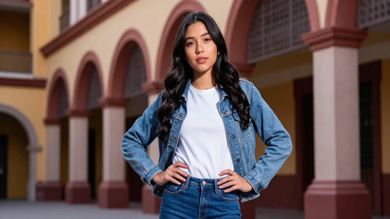 Estudiante de secundaria atractivo en vibrante campus mexicano
