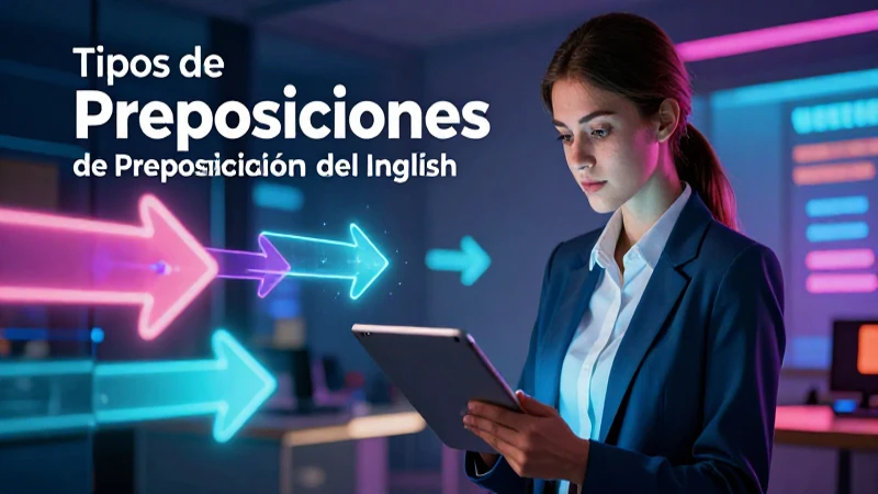 Blog educativo vibrante sobre preposiciones en inglés