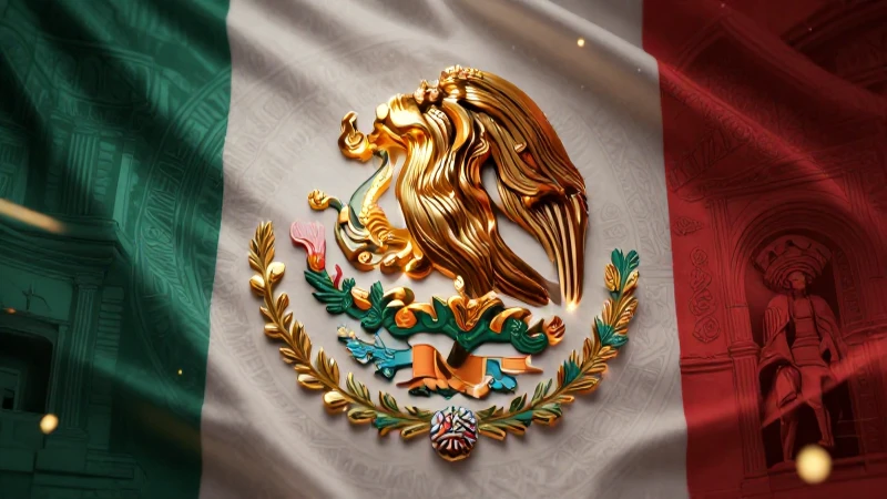 Ilustración vibrante de autoridad constitucional mexicana