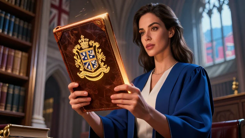 Académica moderna sostiene antiguo libro legal