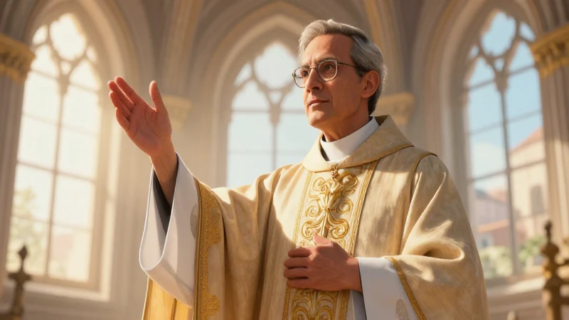 Sacerdote guía con estilo visual impactante