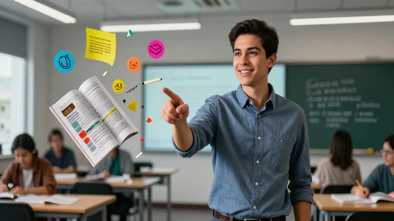 Joven maestro mexicano enseña gramática moderna con estilo