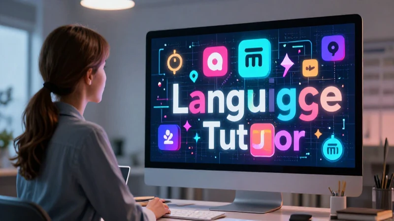 Tutor lingüística moderna con estilo educativo