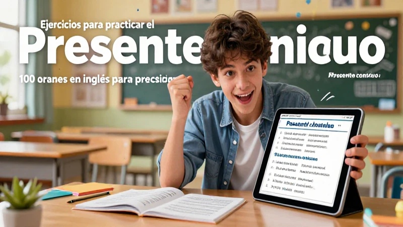 Estudiante practica inglés: presente continuo