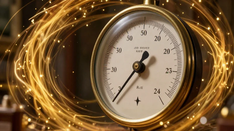 Barómetro de vidrio antiguo, visualizando presión atmosférica