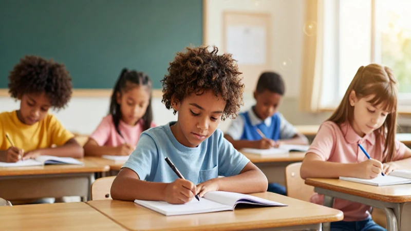 Ilustración vibrante de aprendizaje escolar moderno