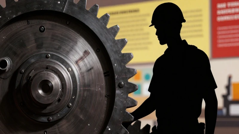 Engranajes industriales, diseño potente y visual dinámico